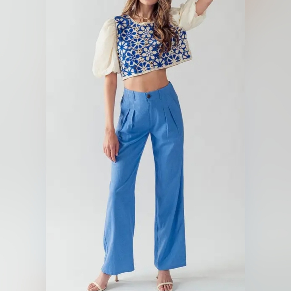 #50 🛑25 M, L  Boho Linen Blend Pull On Pants - Picture 1 of 7